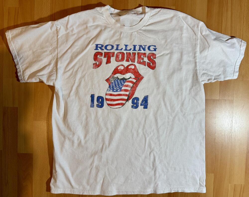Vintage Rolling Stones Shirt Mens 2XL White 1994 Voodoo Lounge Tour Rock 90s